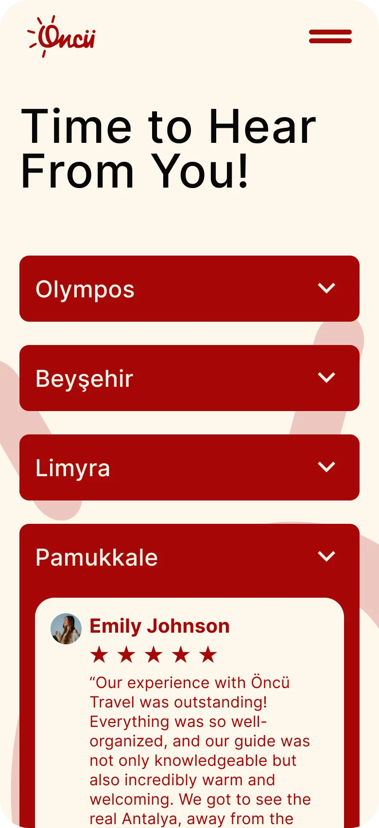 website Mobile mockup testimonials