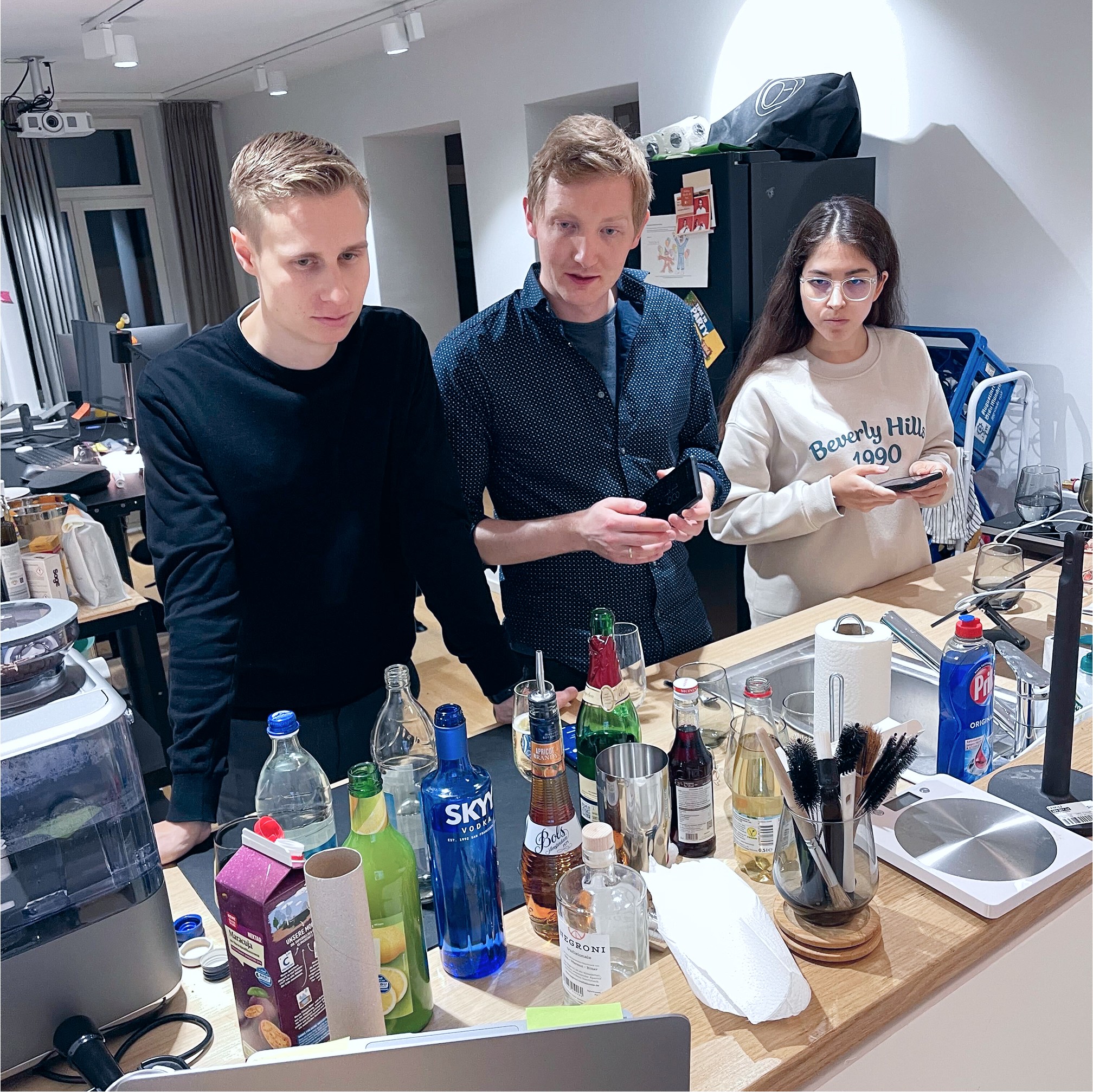 real-world simulation testing for the Eventbro app in the office
