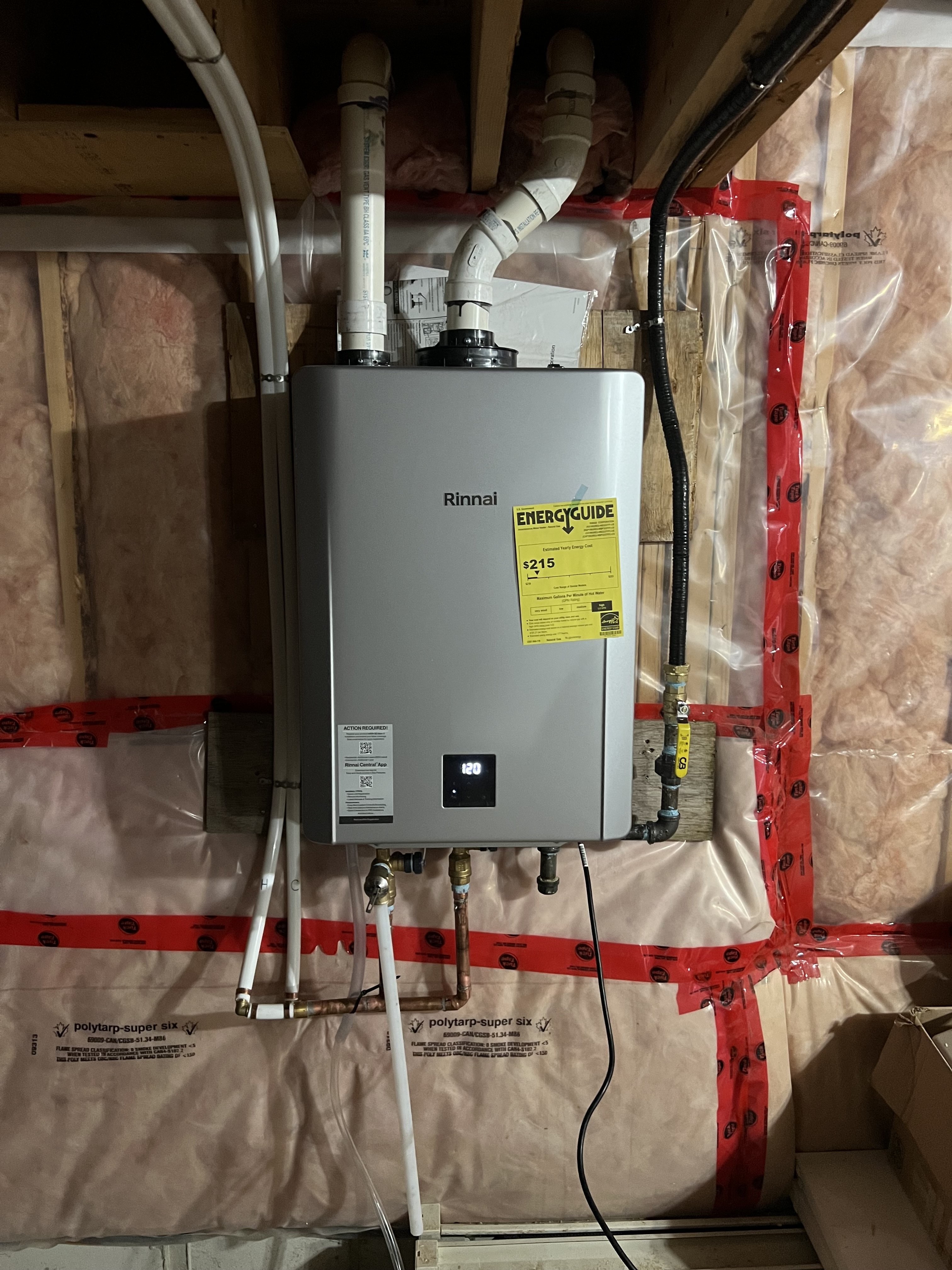 Tankless water heater installation in Toronto home for efficient hot water