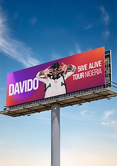 Large-scale environmental design application for Davido’s 5IVE Alive Tour 2025 by MetaCraft. 