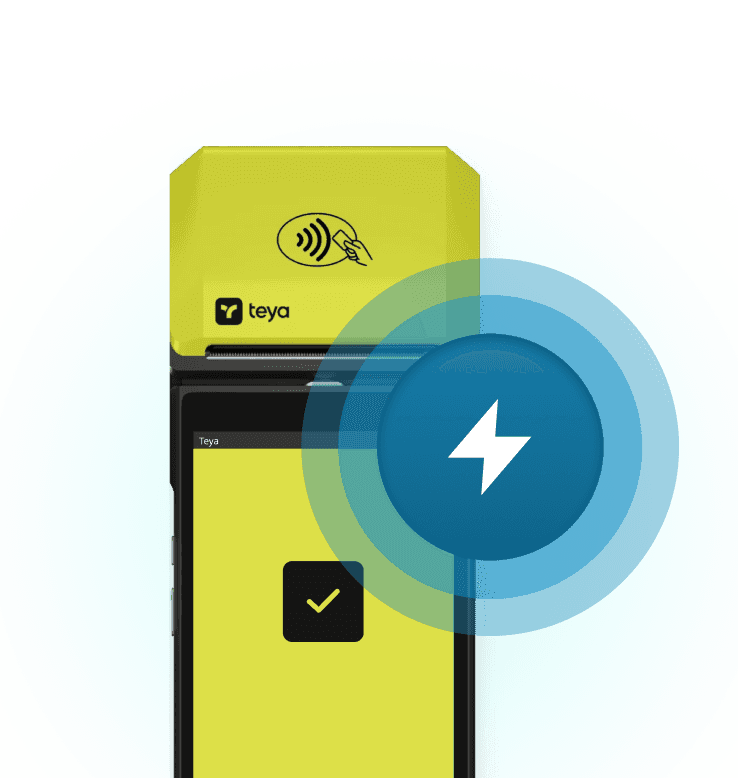 Teya terminal processing fast contactless card payment