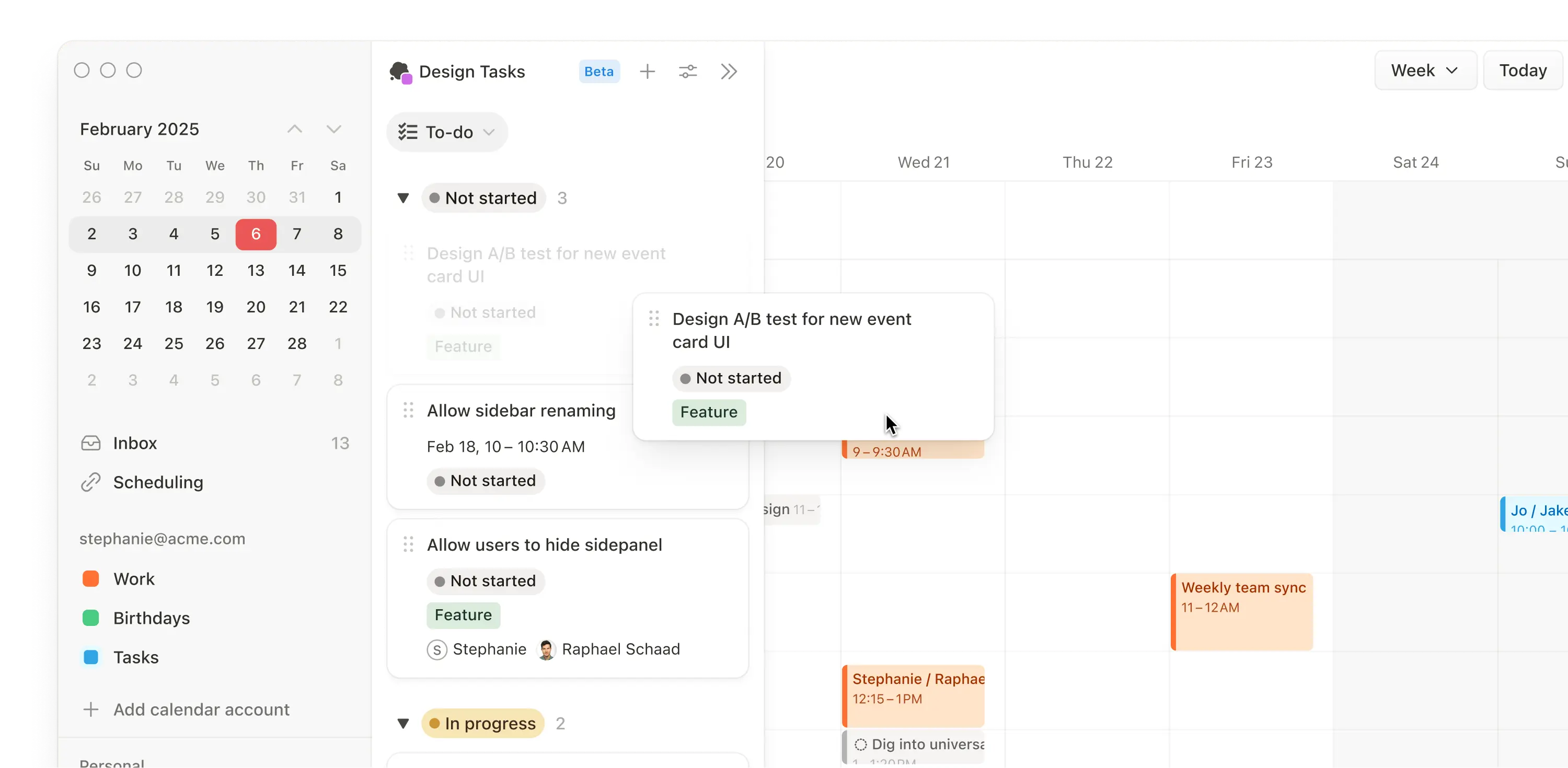 showing notion calendar on calendar view with a new even being added