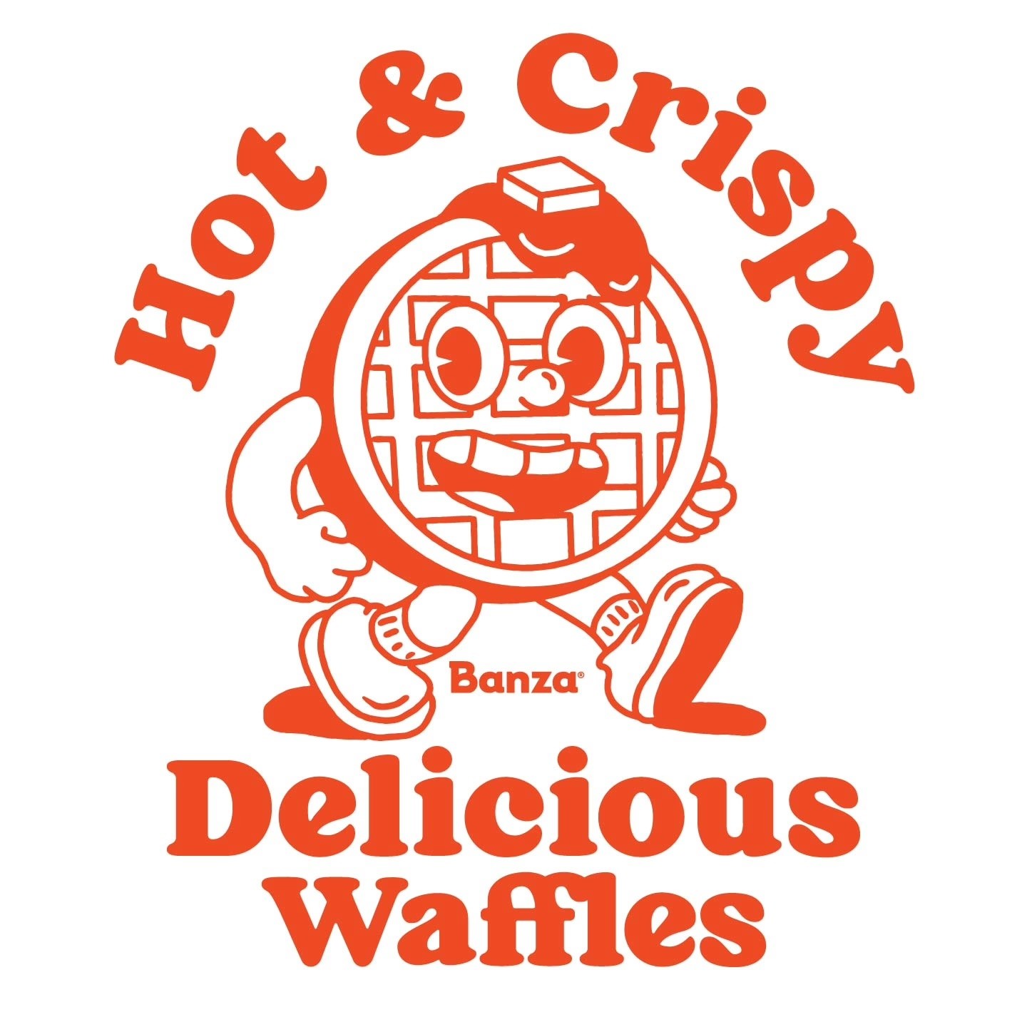 Banza Waffles Swag Design Mascot