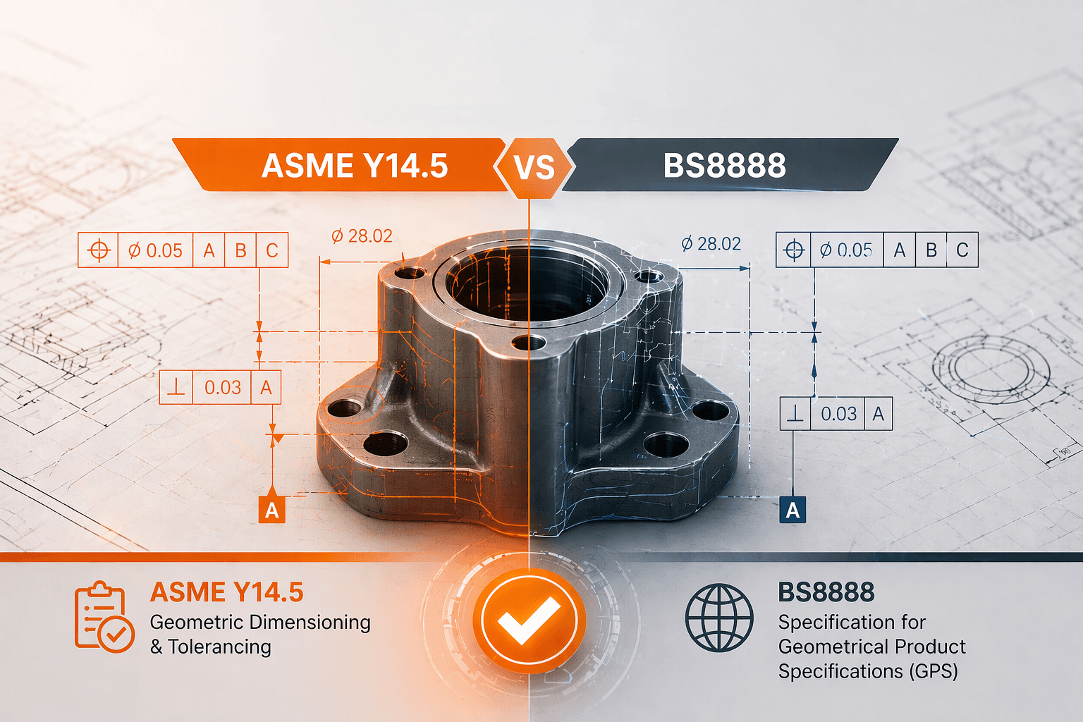 GD&T Compliance Checking: ASME Y14.5 vs BS8888