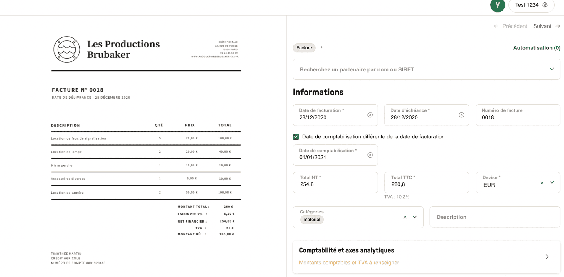 charges constatées d'avance CCA