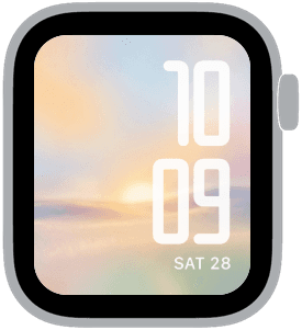 soft solstice Apple Watch face preview 3 featuring abstract, gradient, summer, and spring.