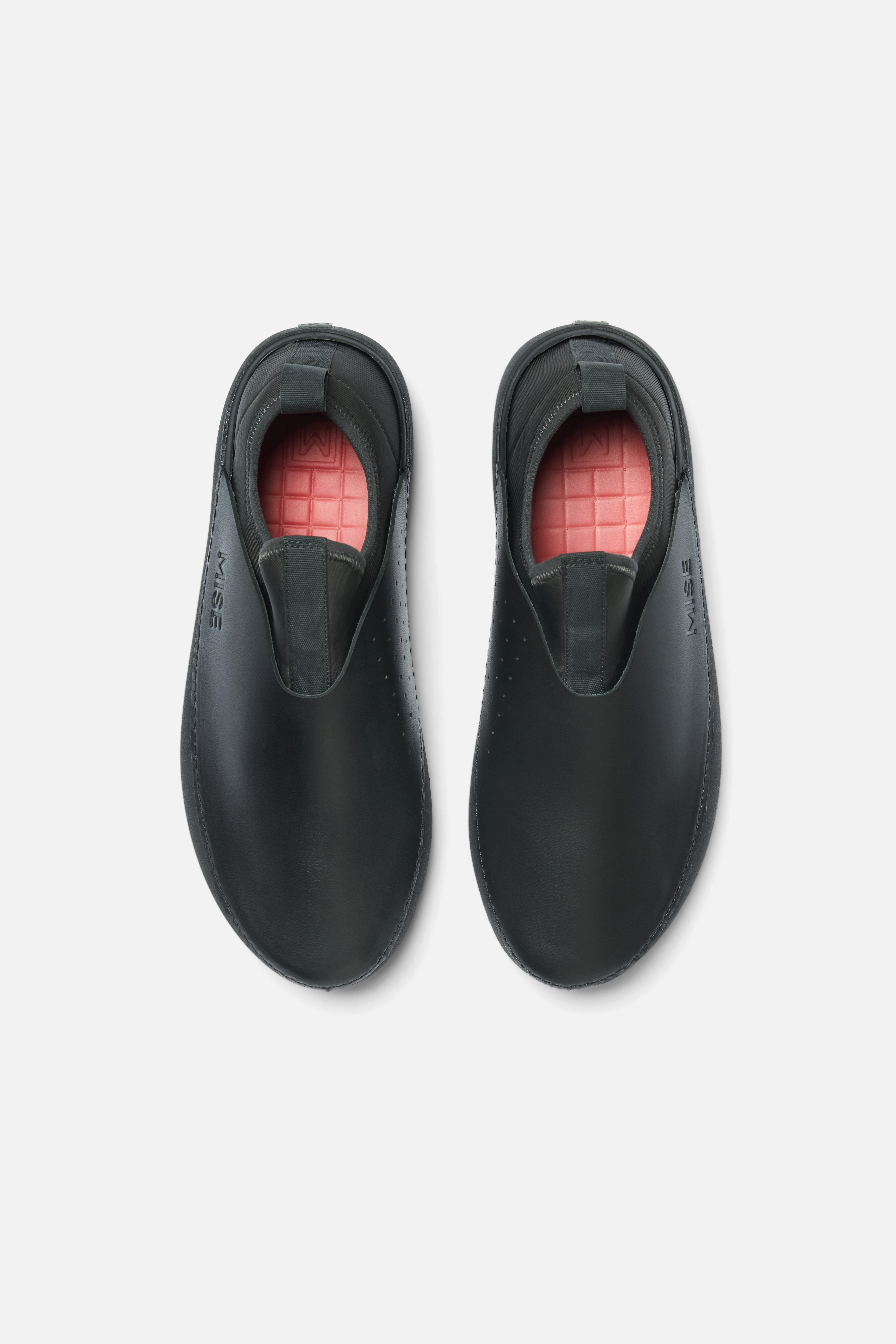 The Standard 2 MISE kitchen shoe in black top down view