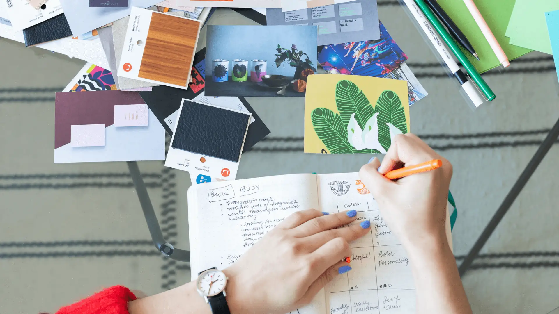 brand designer drawing logo