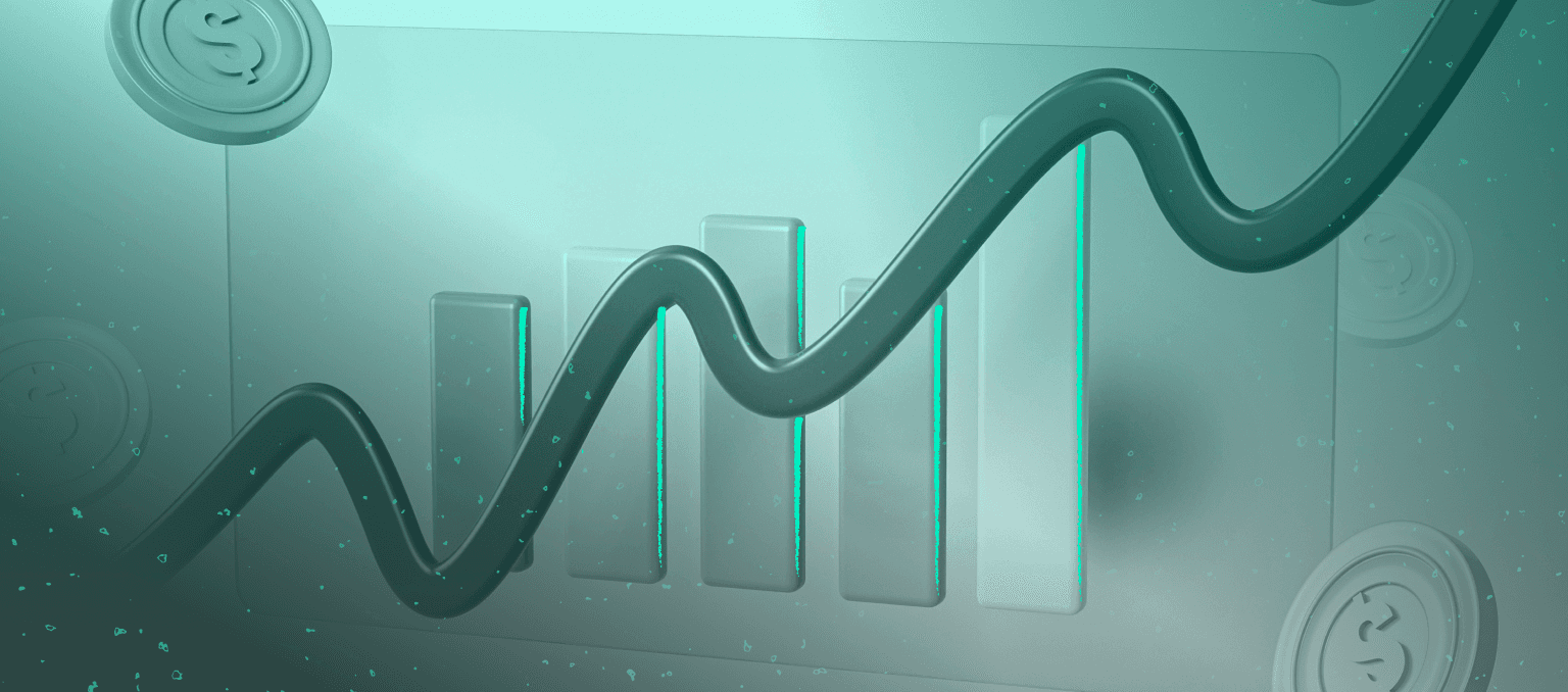 Upward growth chart illustrating the rising email marketing market and industry expansion.