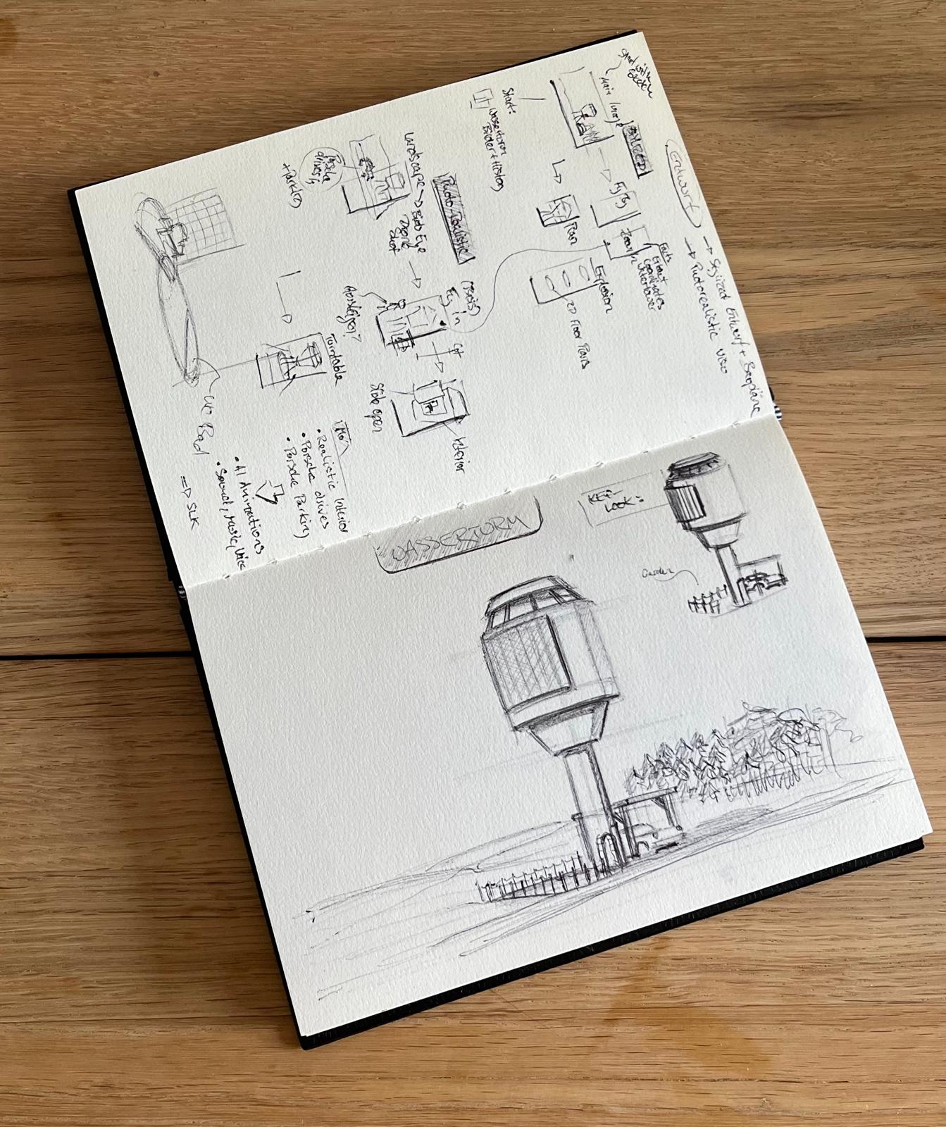 Sketch of a watertower