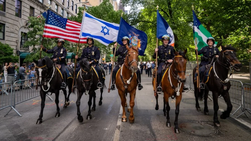 Parade watchers take part in the Israel Day Parade in New York City, May 31, 2026. Photo courtesy of Arie Leib Abrams/Flash90.