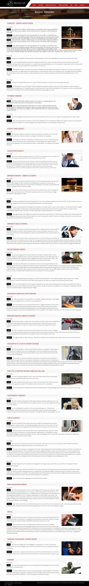 recent victories page for bhangallaw website developed & designed by Dreams Agency Mississauga, Ontario