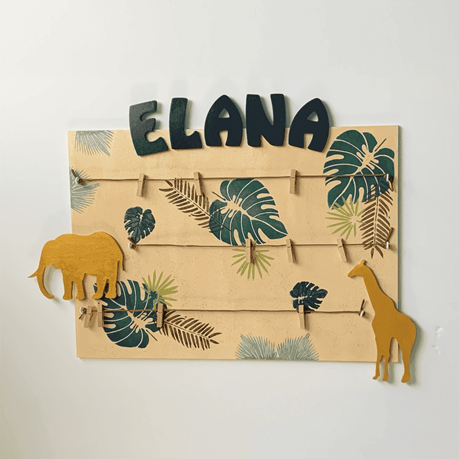 Cadre pêle-mele "Elana" fait main dans le theme safari.