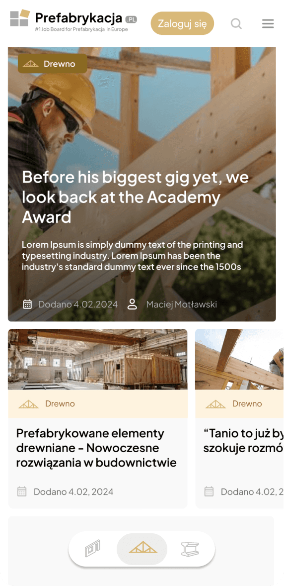 Makieta UX platformy B2B dla branży prefabrykacji – Sebastian Niesporek.