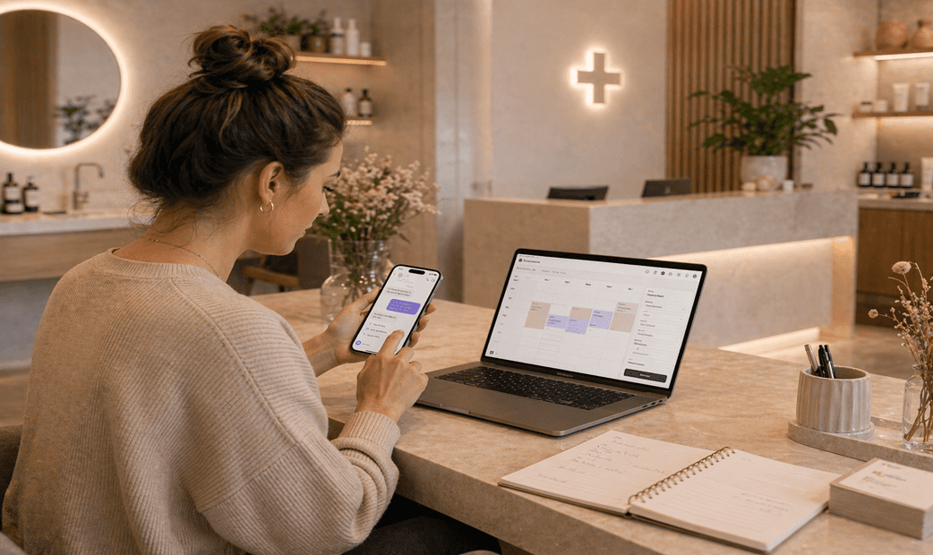 Local business owner managing Instagram inquiries and bookings