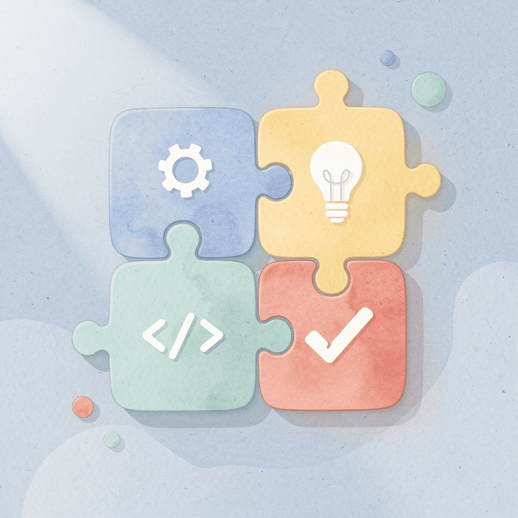 Scene of puzzle pieces fitting together representing unified AI platform integration