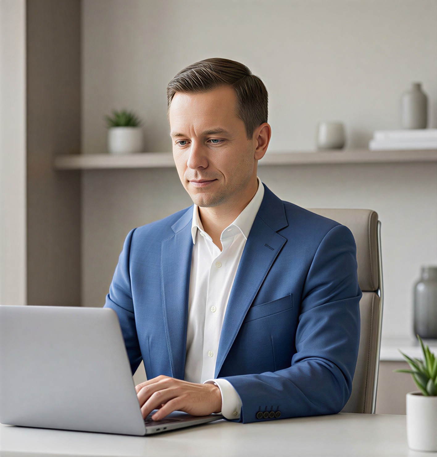Team member working on laptop