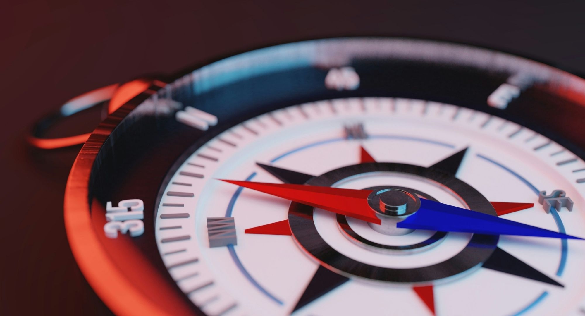 plao detalhe de uma bússula moderna