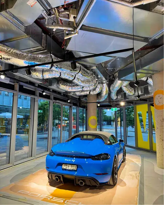 Car showroom lighting installation project in Sydney