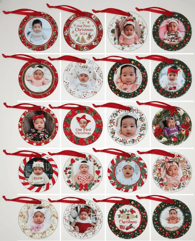 Christmas ornaments, Picture, custom ornaments, Mery Christmas, christmas gift, first chrismas gift