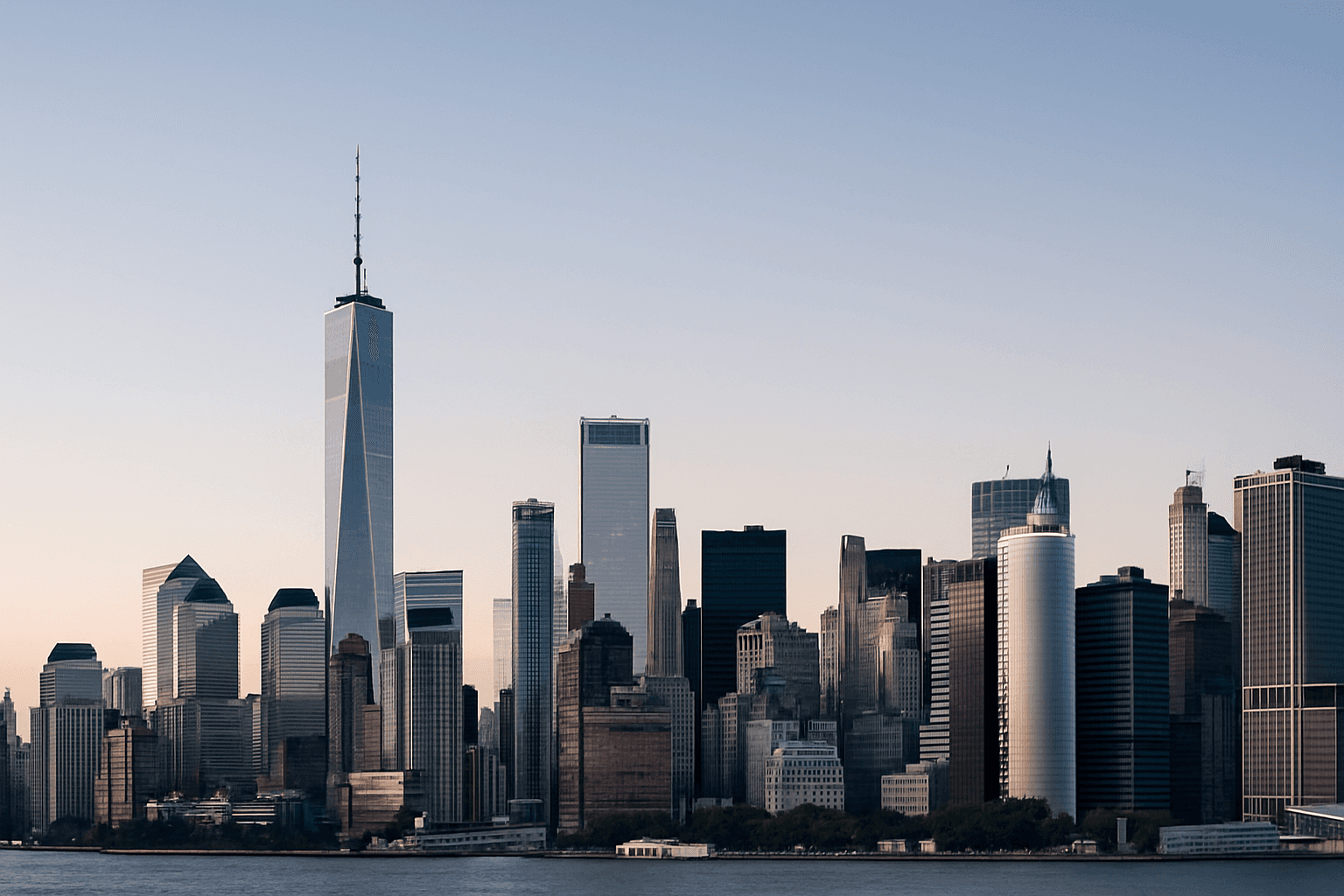 Real estate financial modeling and underwriting firm homepage hero image with modern city skyline
