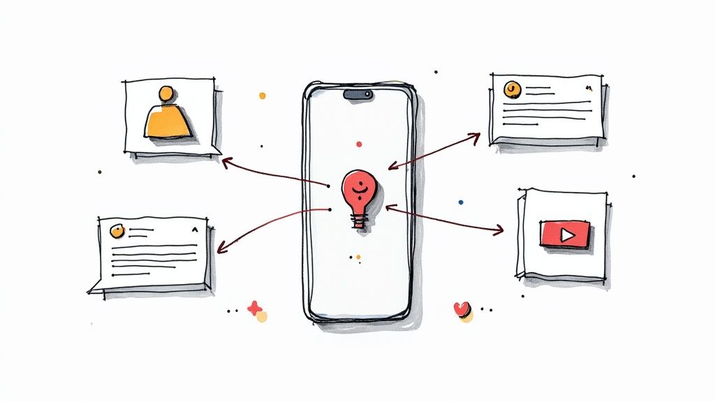 A host using a laptop and phone to manage bookings and automations for their vacation rental.