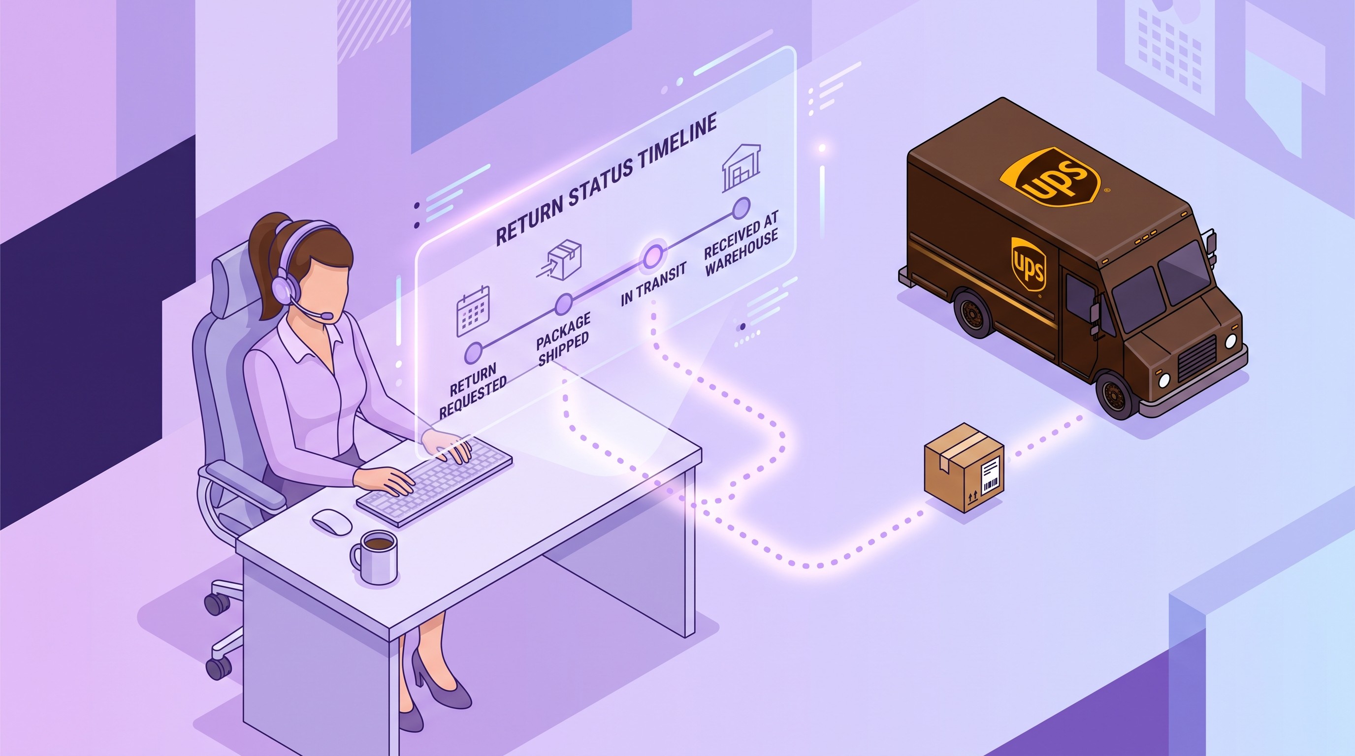 Staff processing customer return request in Shopify order timeline