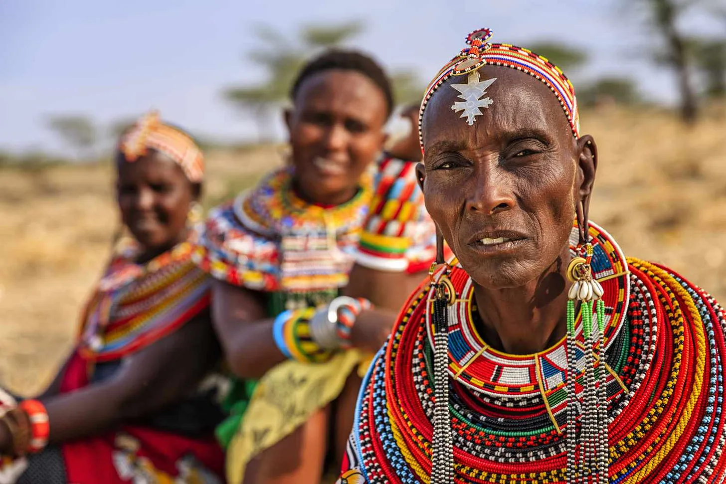 Masai woman with traditional beadwork