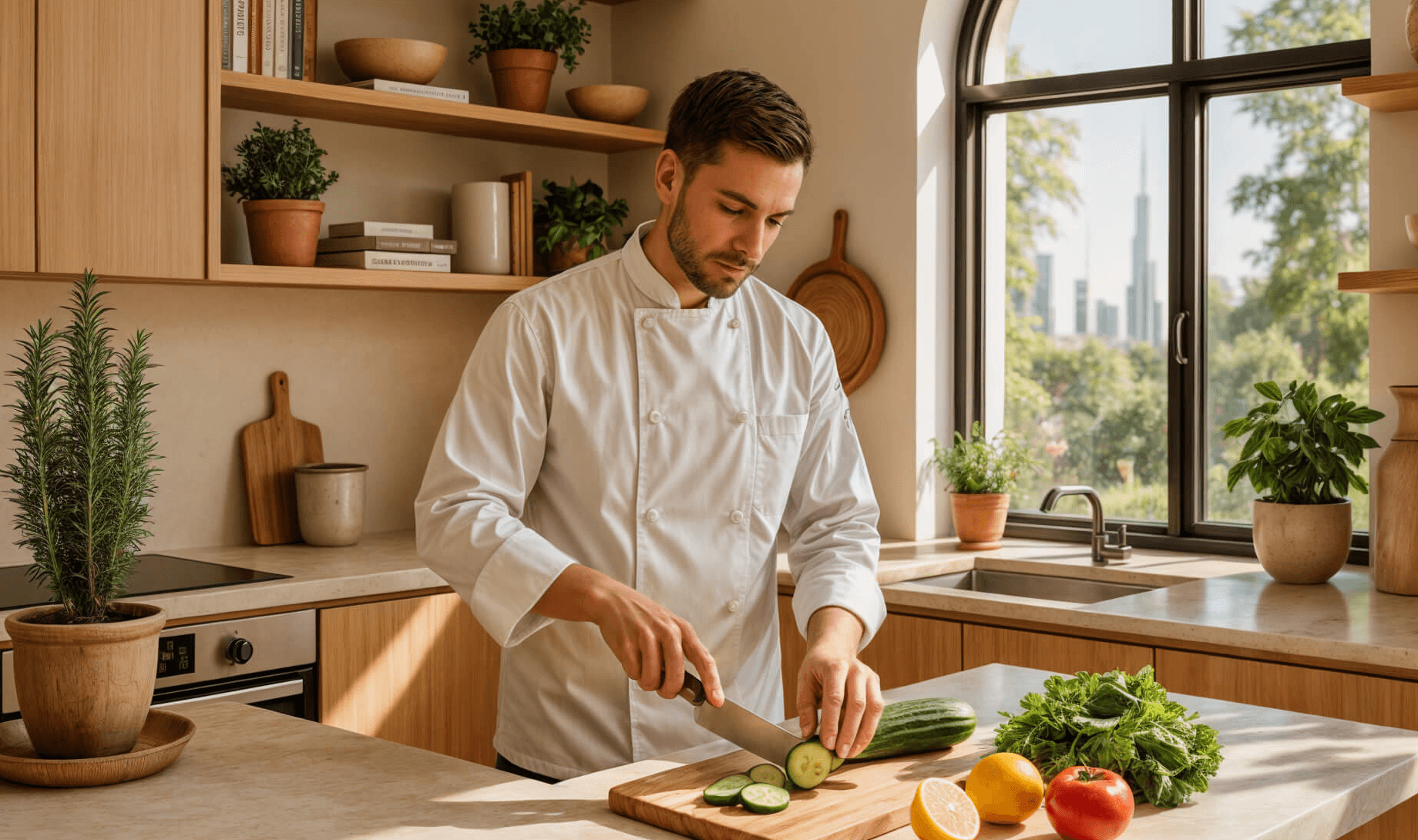 Man preparing food