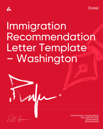Immigration Recommendation Letter Template – Washington