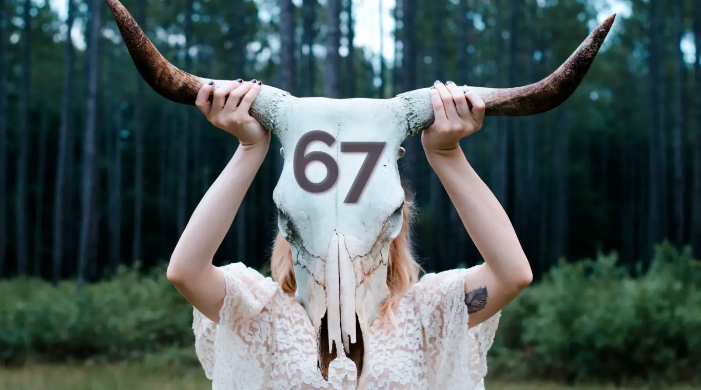 Occult meaning of "6-7" (67 on horned god occult)