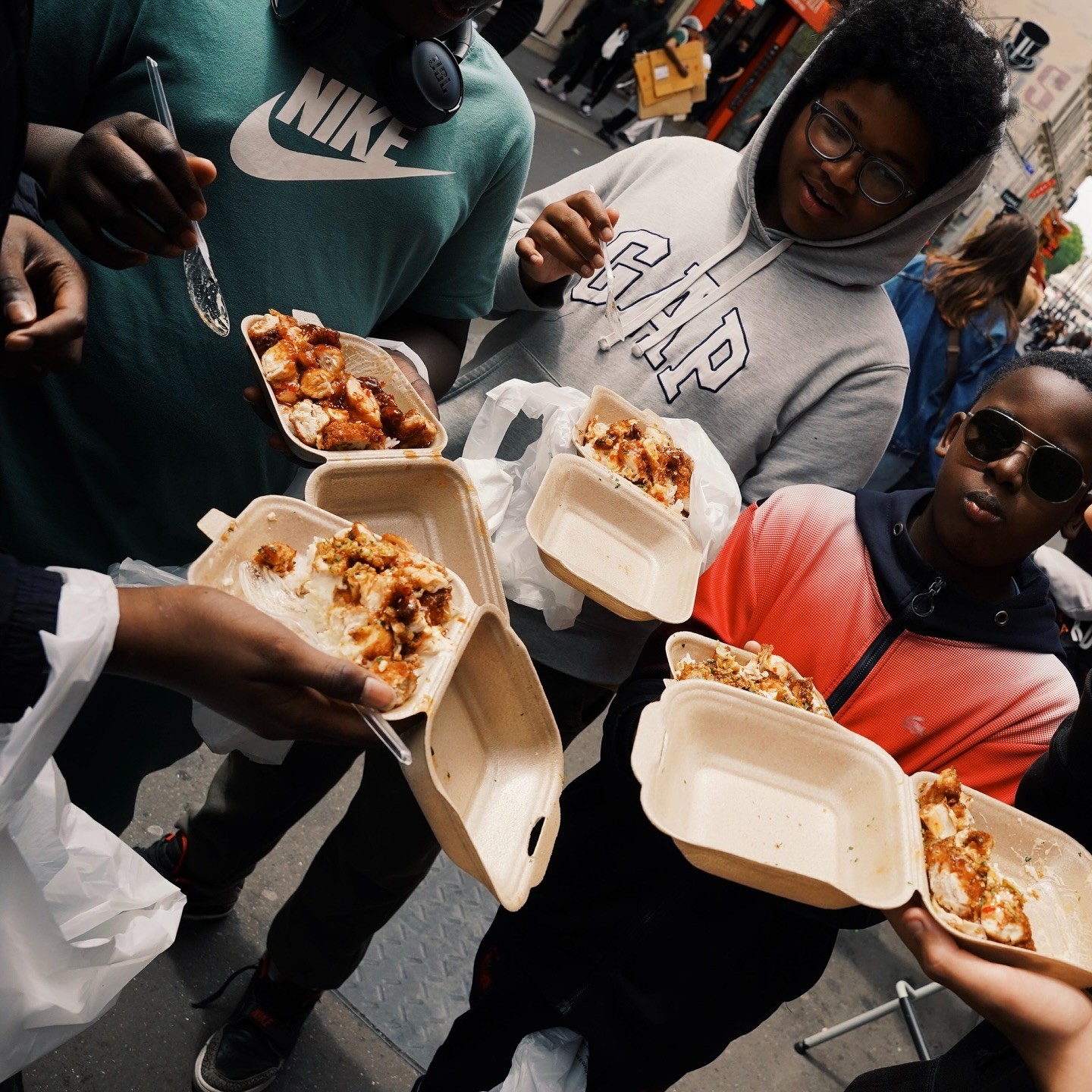 Red and black 3D cube mockup on a table