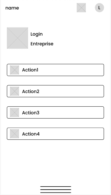 Wireframe de la page d'accueil 