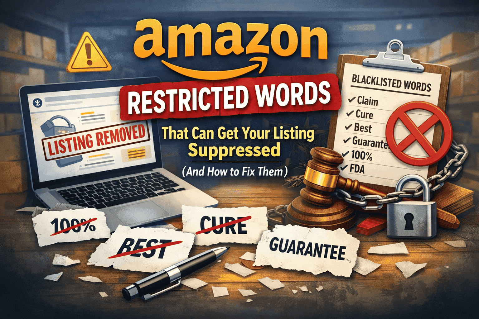 Amazon restricted words that can get your listing suppressed (And how to fix them)