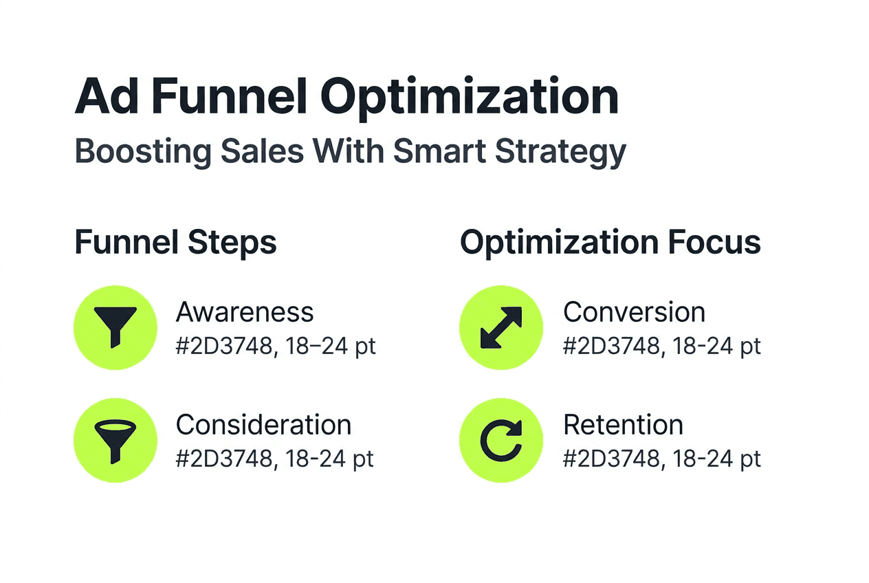 Infographic of ad funnel optimization steps