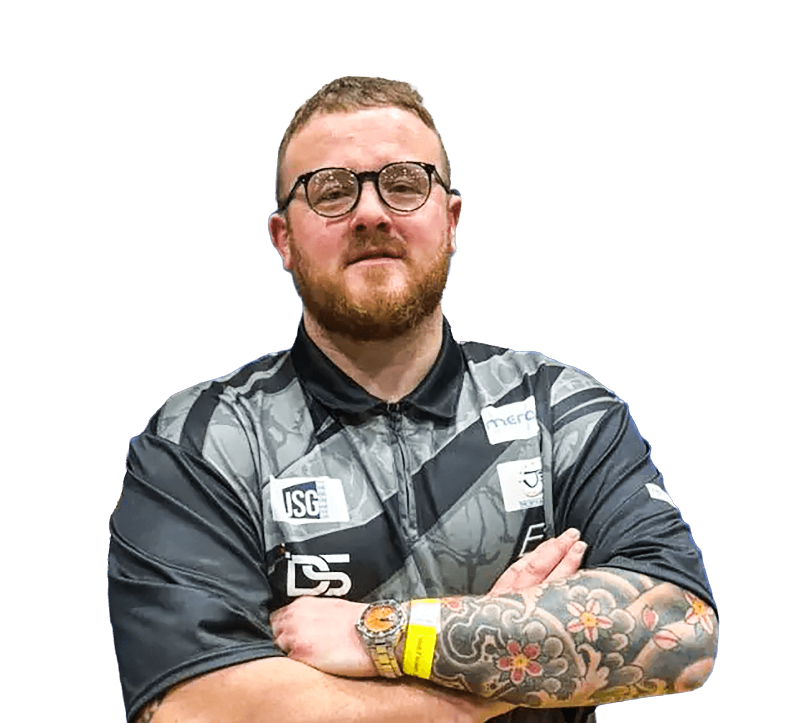 Player standing for camera.