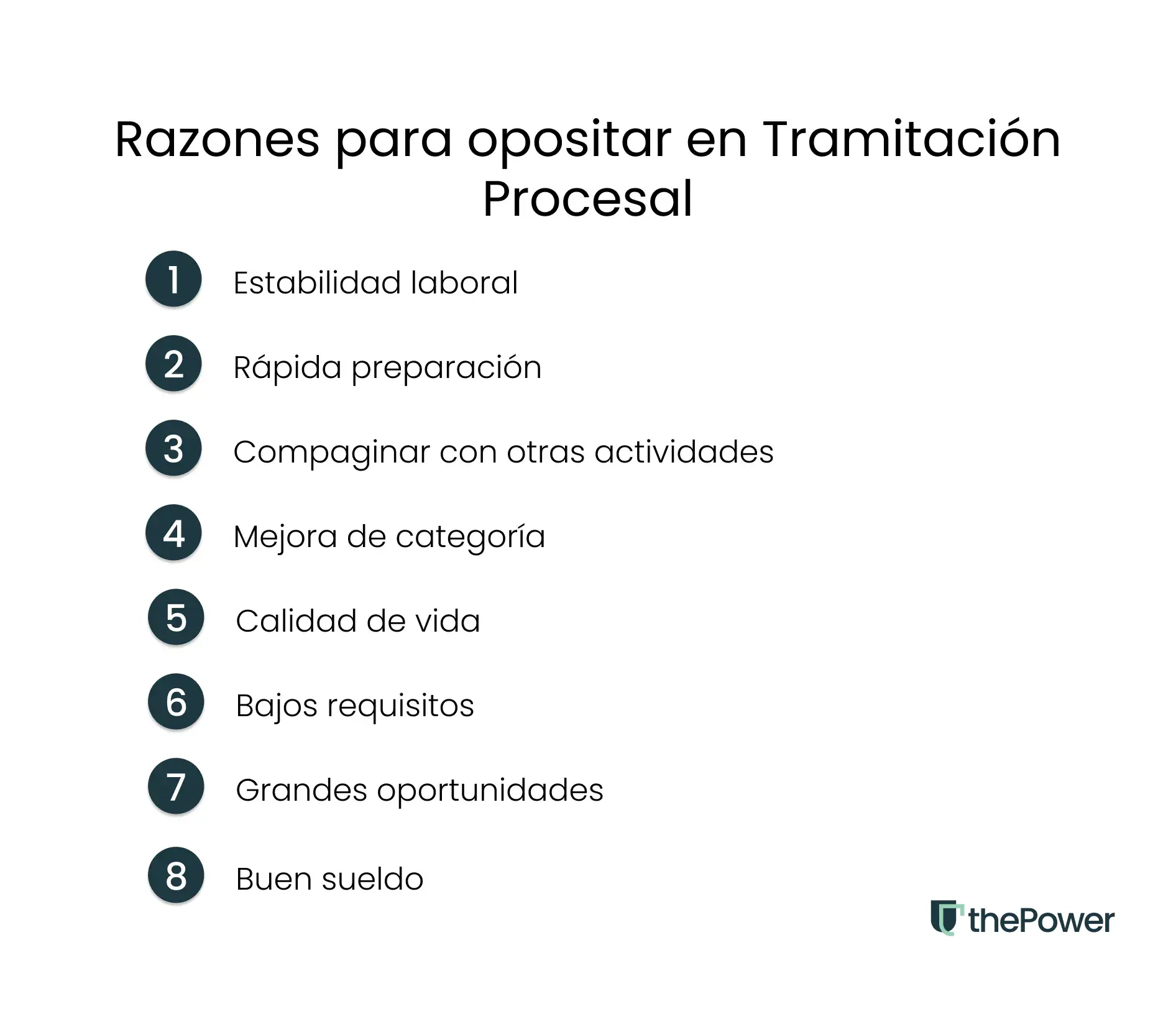 Razones para opositar en tramitación