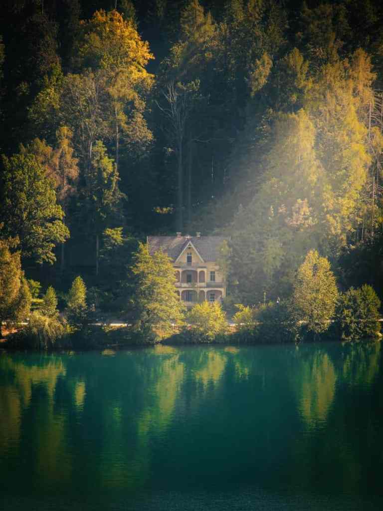 house on the edge of lake bled