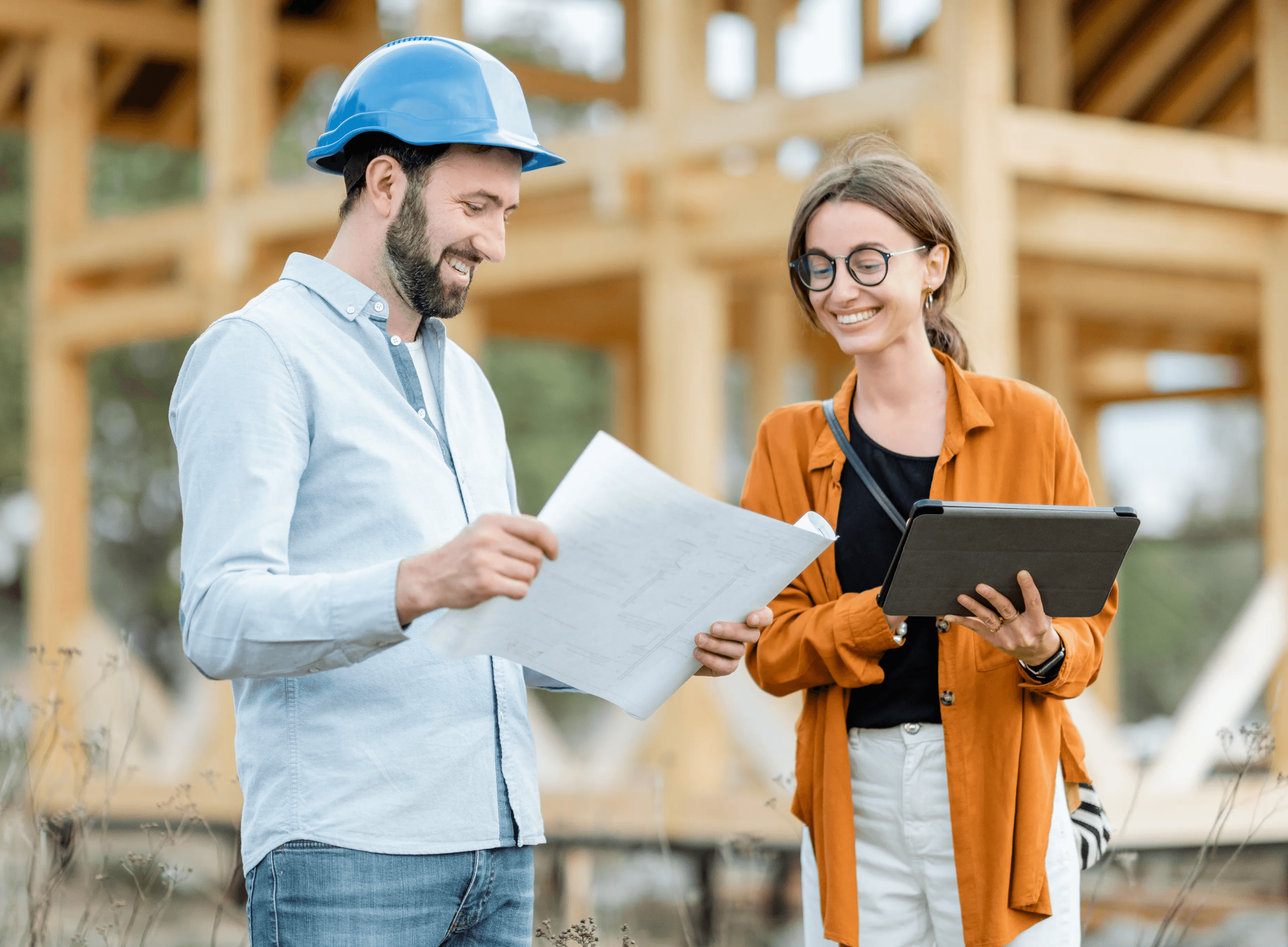 engenheiro com cliente