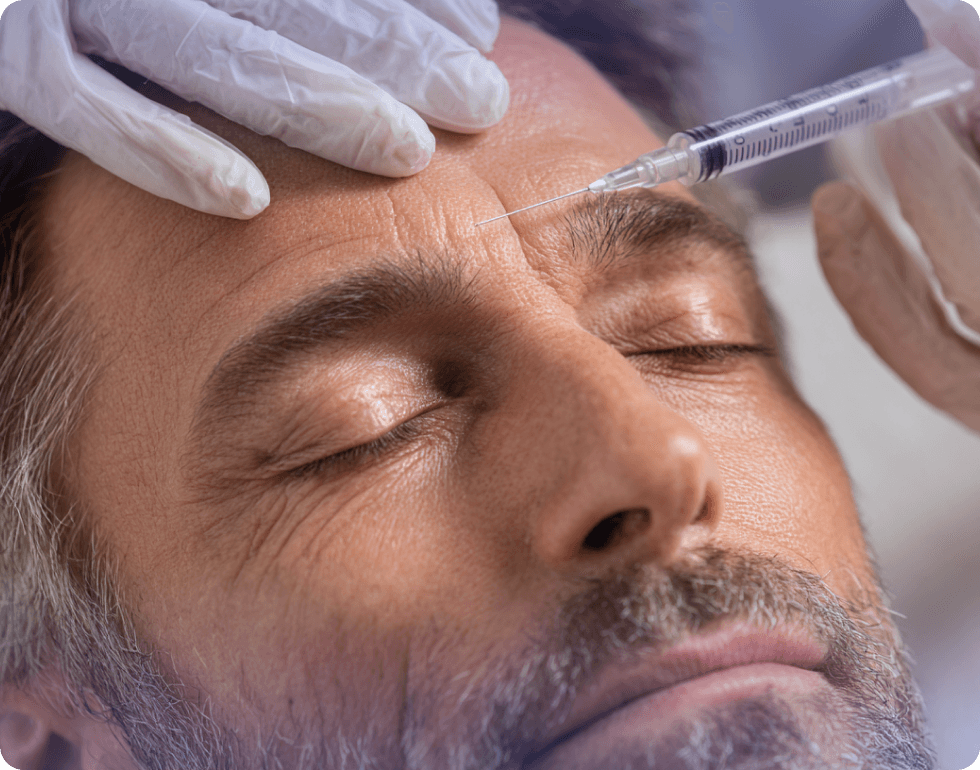Botox treatment being applied to a patient