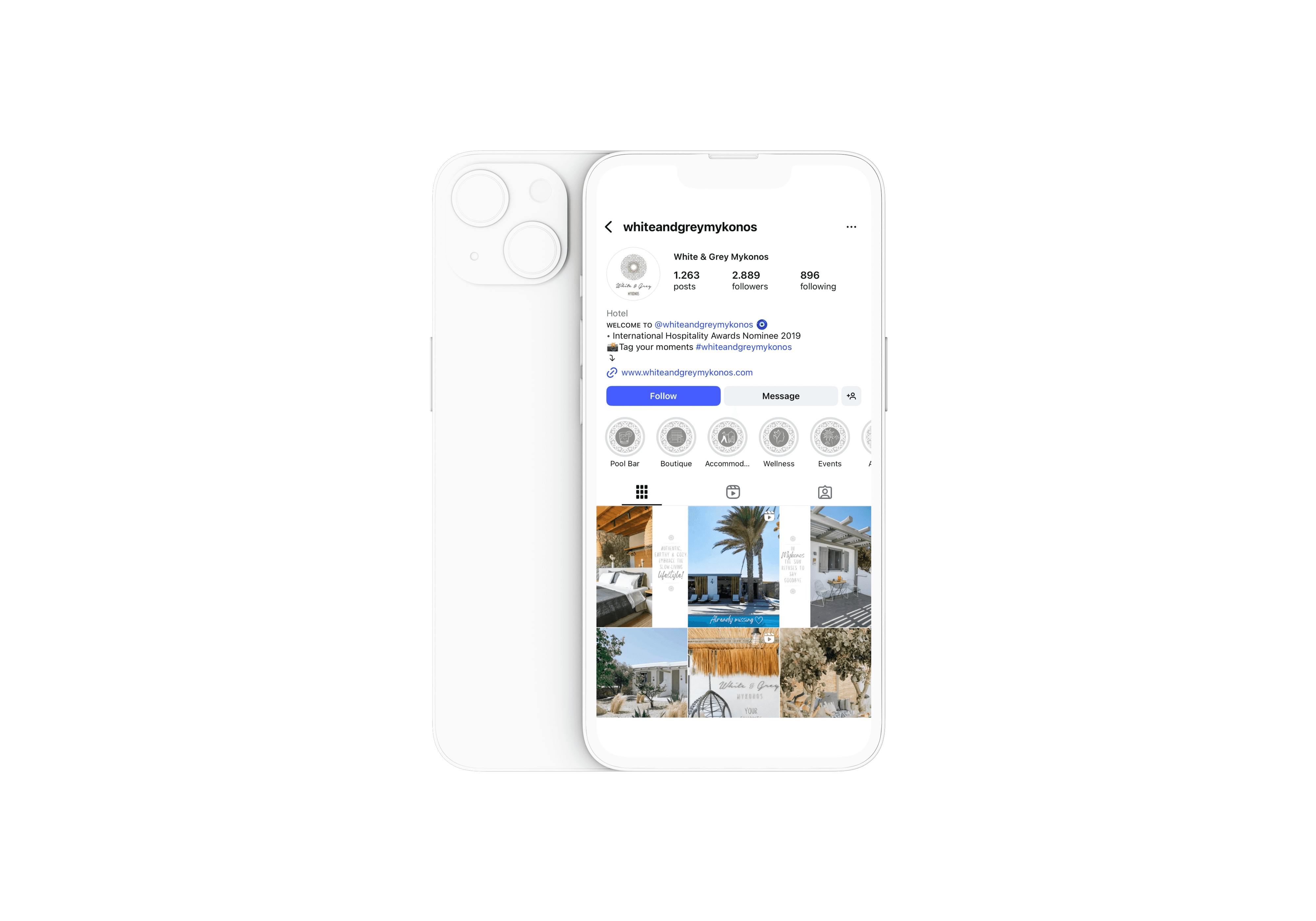Phone mockup with the app filter