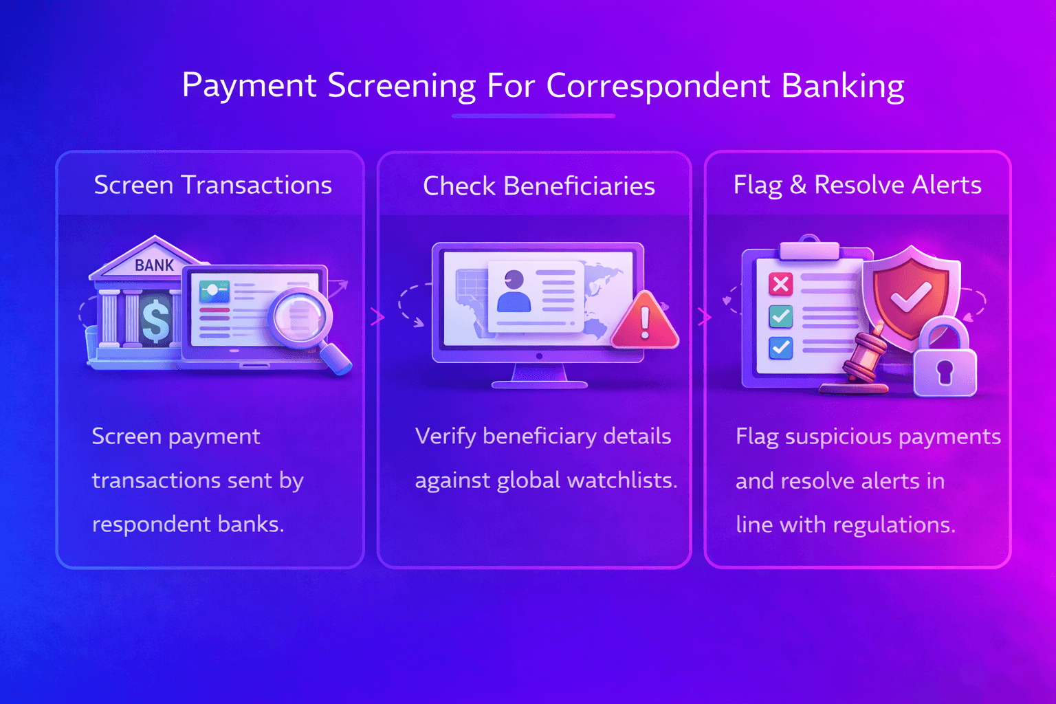 Bank Screening Process Payment Screening For Correspondent Banking