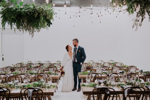 Bride & Groom at Reception set up