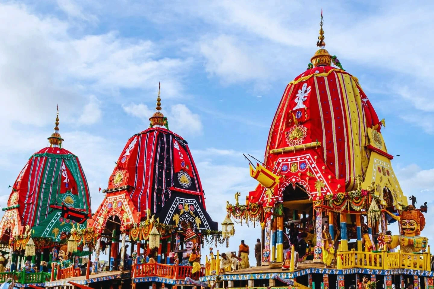 Colorful Rath Yatra chariots
