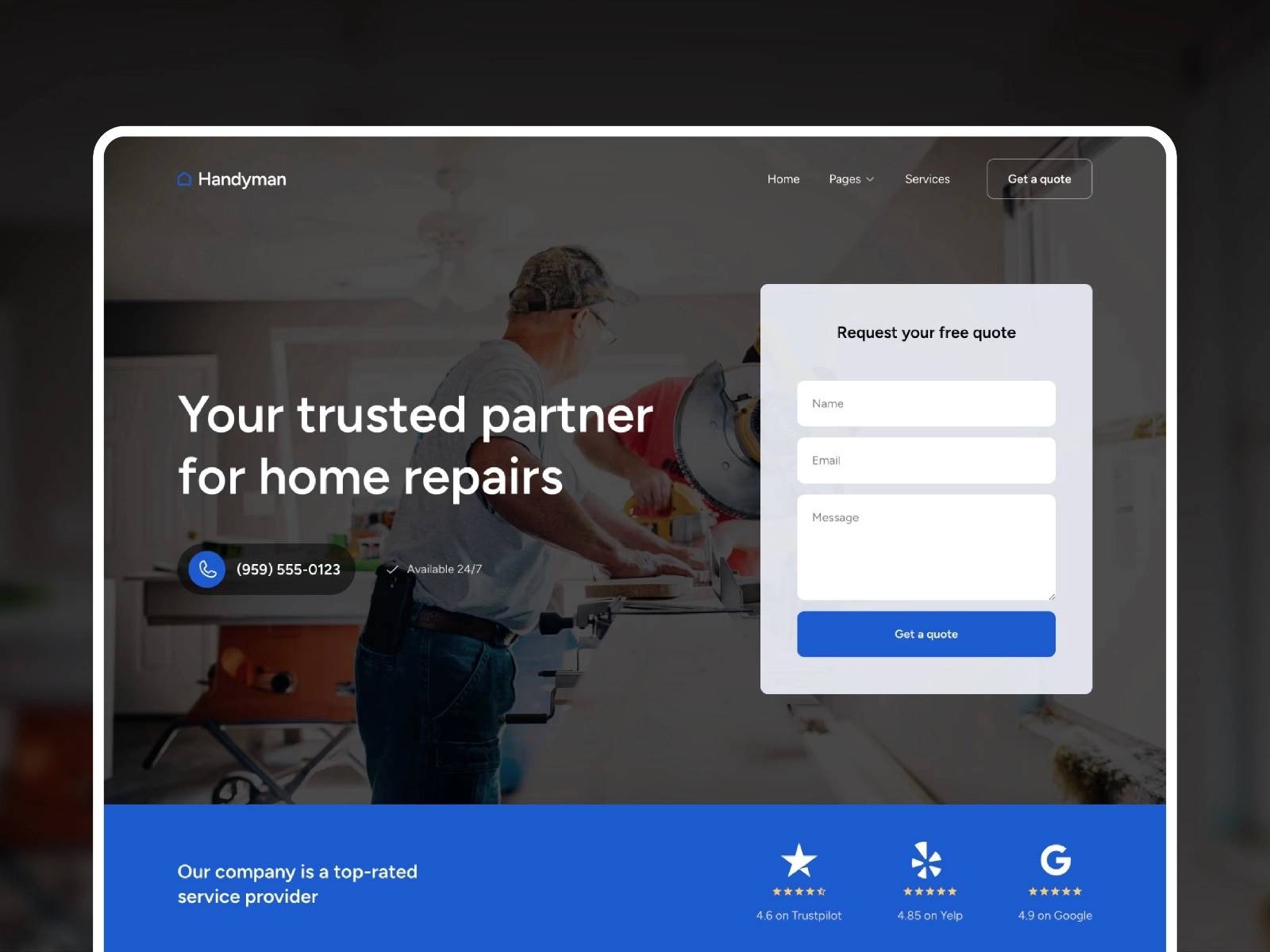 handyman free framer template
