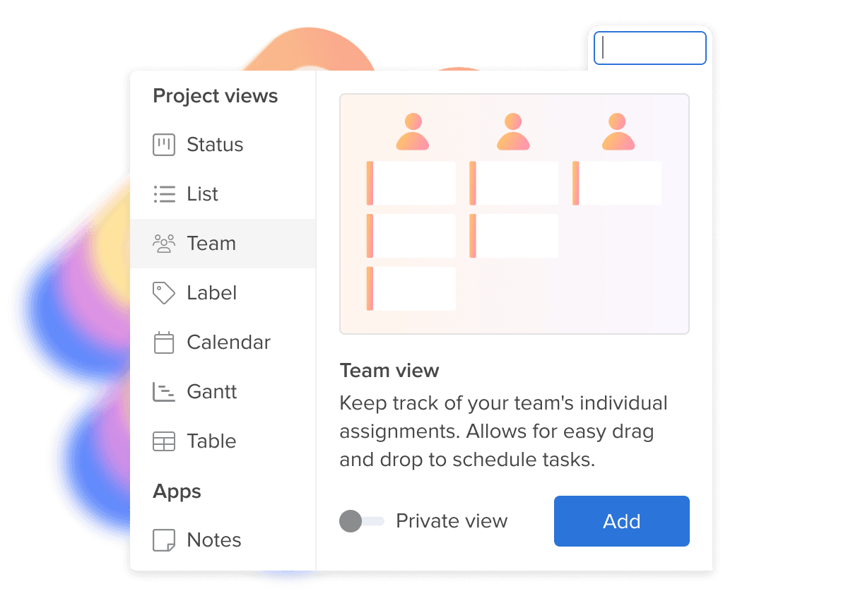 Pestañas de la sección principal