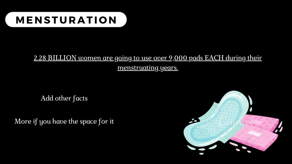 Opening slide in a presentation about menstruation