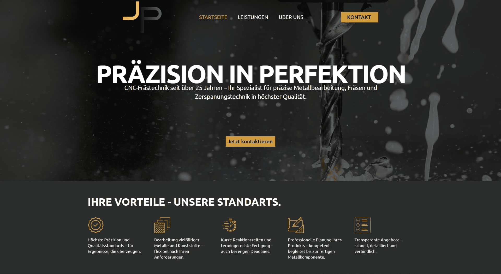 Webseite von JP Zerspanungstechnik
