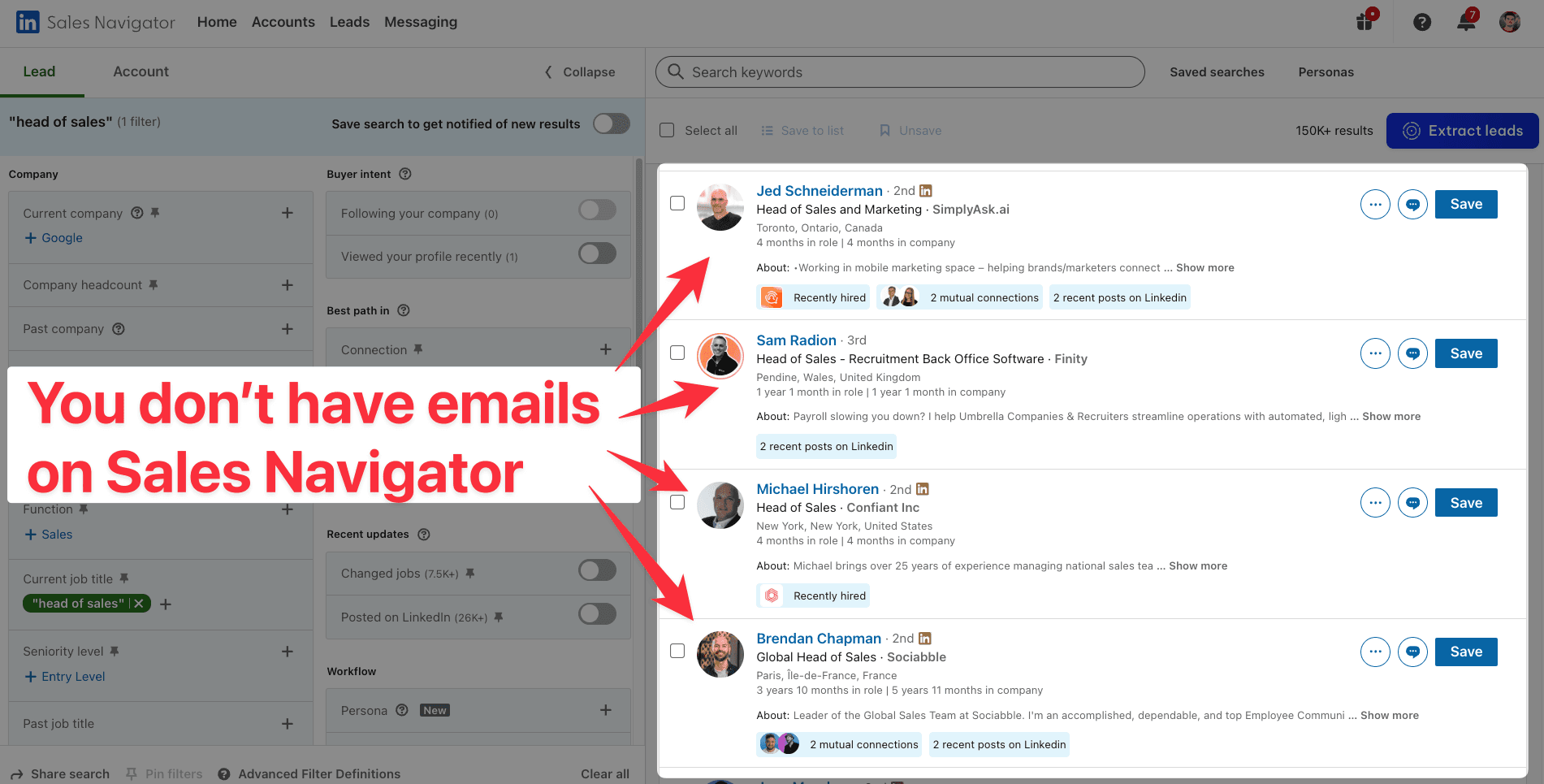 How to find emails on LinkedIn Sales Navigator