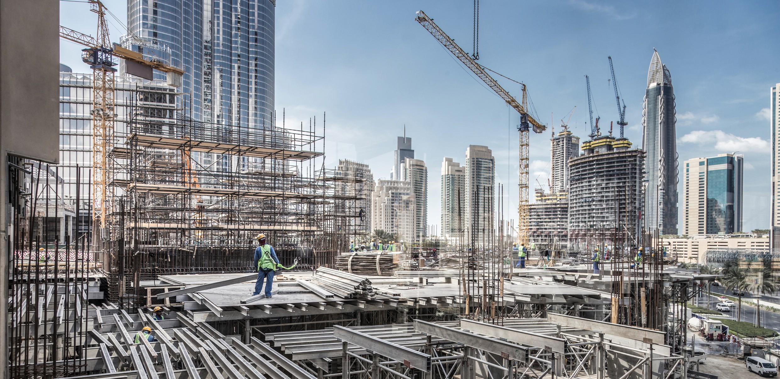 Construction worker on a Dubai building site — one of the hardest-to-reach audiences in UAE field research